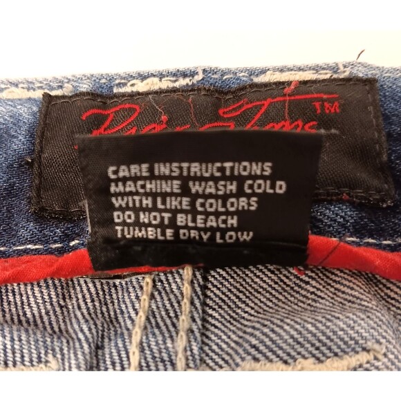 Vtg Y2K Shorts Jorts 36 Denim Acid Wash Loose Skater Grunge HipHop Distressed - Picture 12 of 12